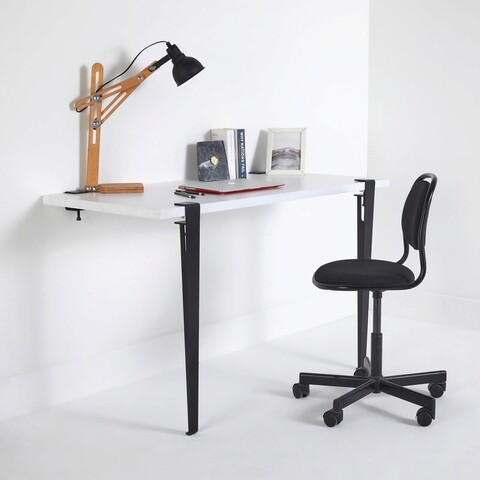 Birou, logg, cuarius, 120x75x60 cm, alb negru