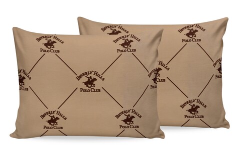 Set 2 fete de perna, 60x60 cm, 100% bumbac ranforce, beverly hills polo club, bhpc 006, bej