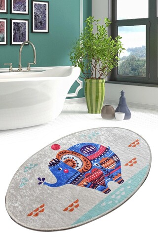 Covor, etnic oval djt, 60x90 cm, catifea, multicolor