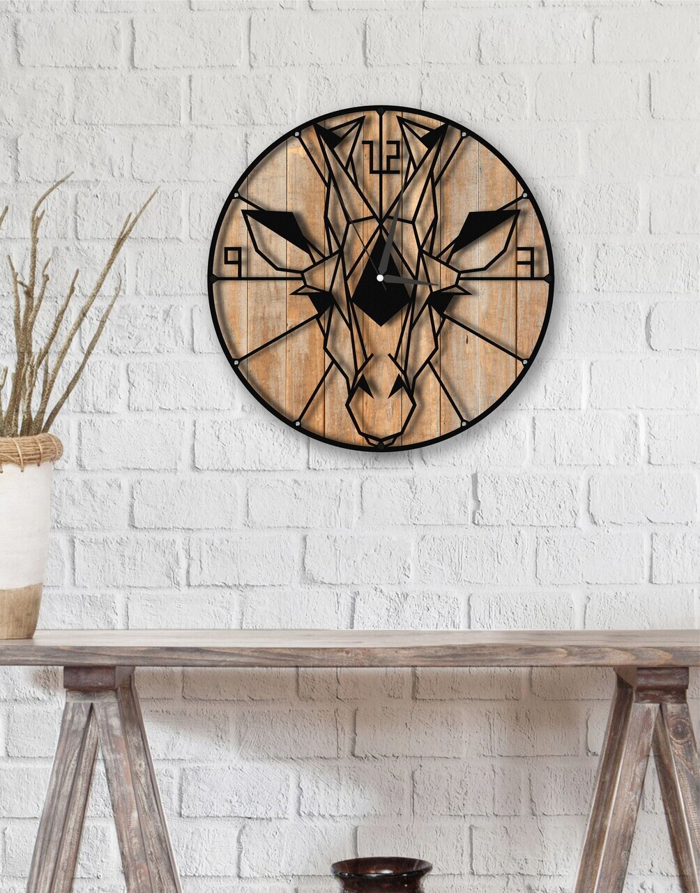 Ceas de perete, MET-MDF-UYART-2116, Dimensiune: 50 x 50 cm, Negru — imaginea 2