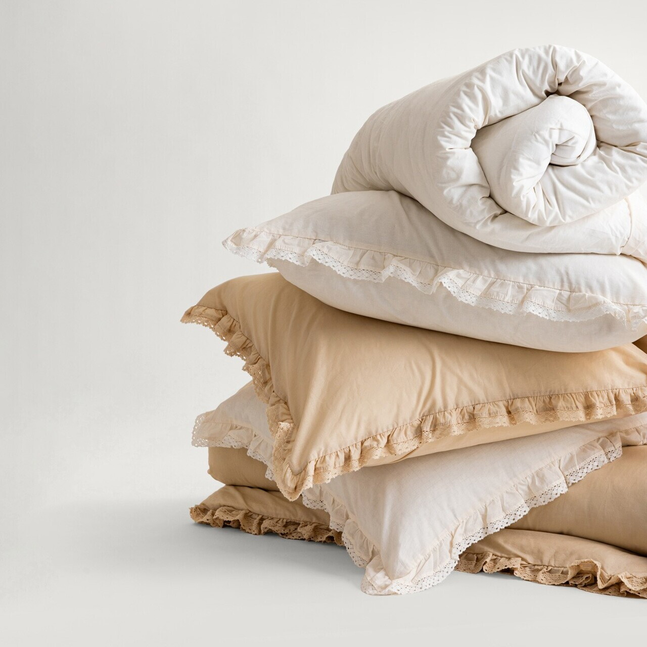 Lenjerie de pat King Size, Moises, Homla, 200x220 cm, 3 piese, bumbac, ecru - view 6