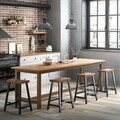 Set 2 scaune de bar, Vasagle, Industrial, 37x62.5 cm, PAL/otel, maro