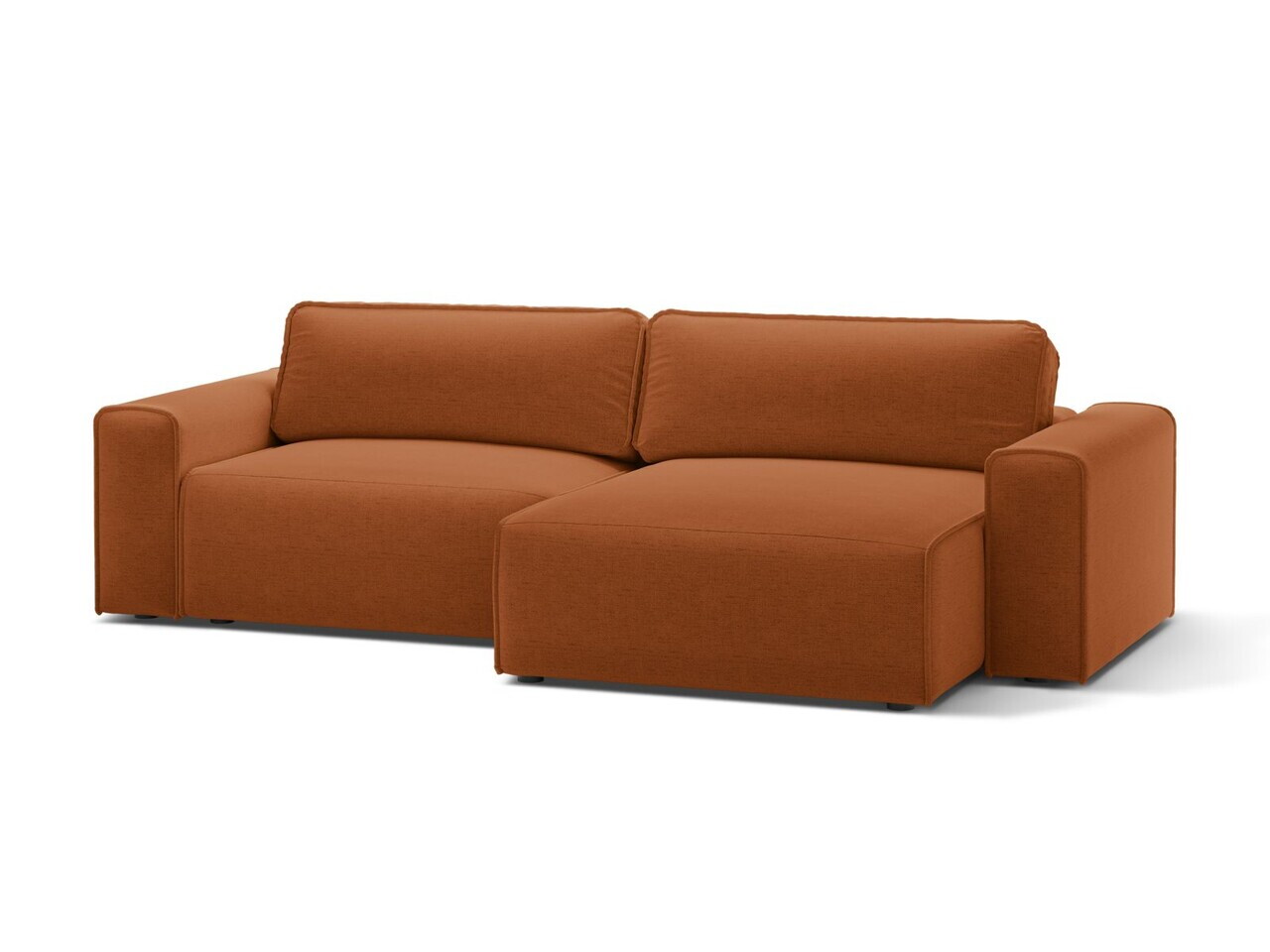 Coltar extensibil dreapta 3 locuri, Victor, Micadoni Home, 246x148x83 cm, tesatura structurata, caramiziu — imaginea 2