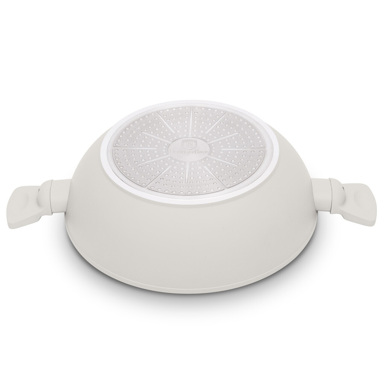 Tigaie Wok cu capac Berlinger Haus, Sahara, 30 cm, aluminiu forjat, crem mat - imagine 8
