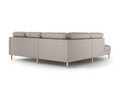 Coltar stanga 4 locuri, Eden, Micadoni, 267x234x90 cm, catifea, gri beton
