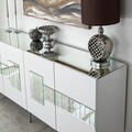 Consola, Neostill, Paris, 180x80x40 cm, PAL, Alb / Argintiu