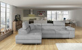 Coltar extensibil stanga 4 locuri, ELTAP, Anton, 272x203x85 cm, lemn/poliester, gri deschis
