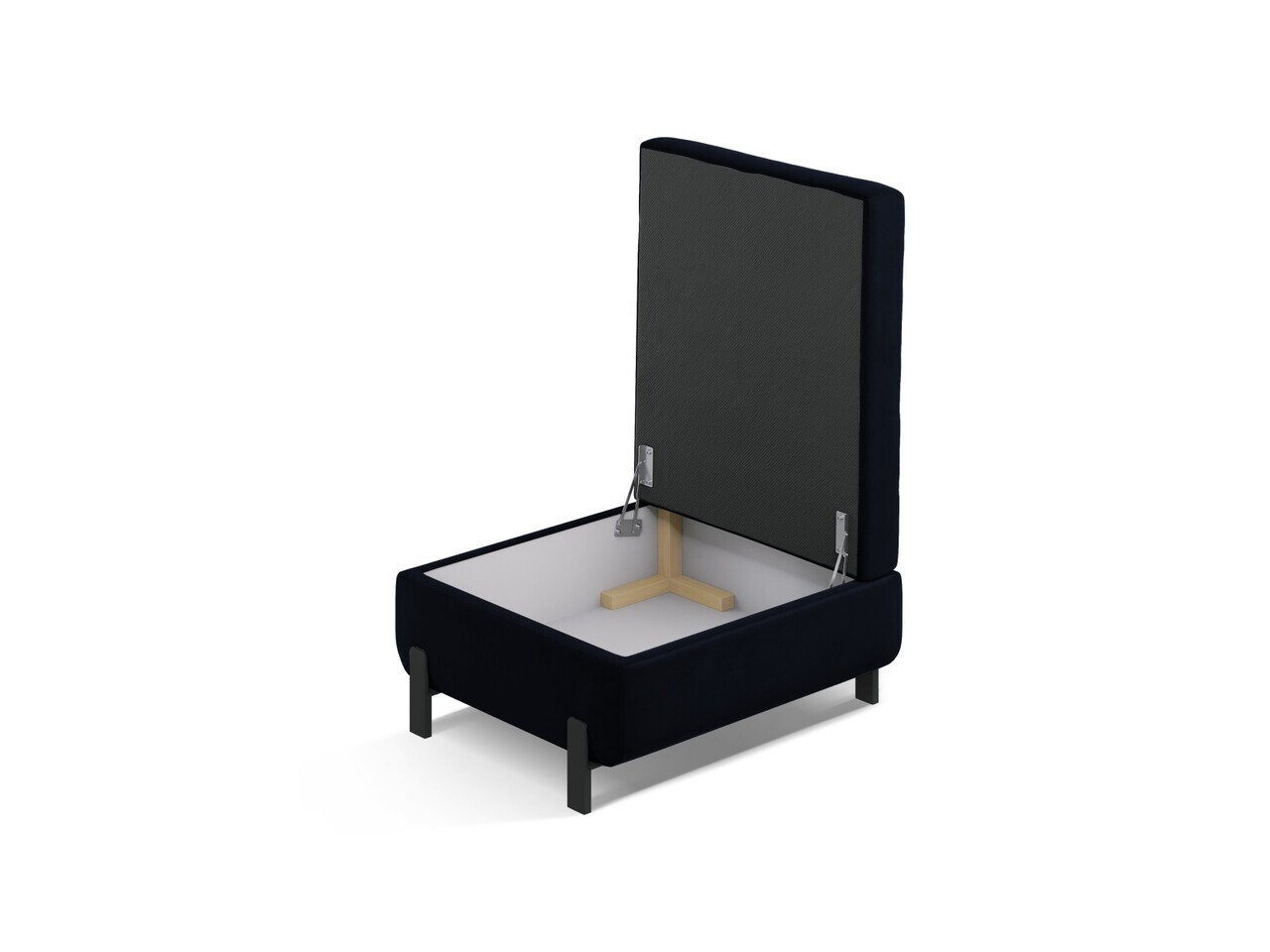 Taburet cu spatiu de depozitare, Gloria, Micadoni Home, 92x76x51 cm, catifea, albastru regal — imaginea 3