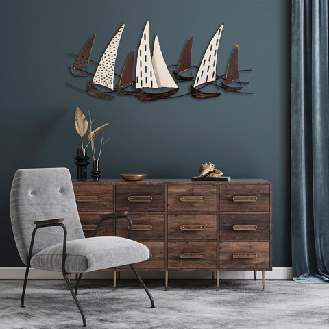 Decoratiune de perete, uskuna, metal, dimensiune: 123 x 52 cm, multicolor
