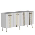 Consola, Olivia, Asel, 150x80x40 cm, PAL , Alb/Auriu
