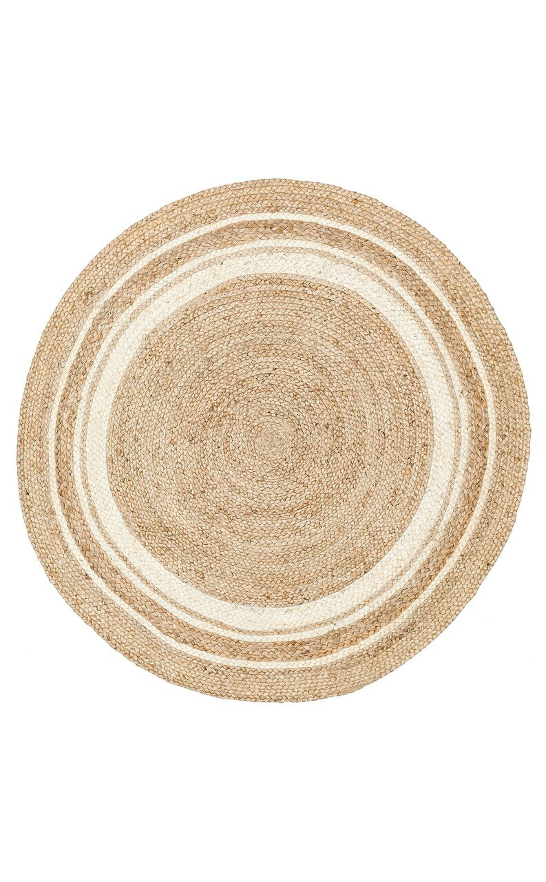 Covor, Ech 01, 90x90 cm, Iuta, Crem — imaginea 3