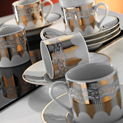Set de cafea Kutahya Porselen, RU12KT4307048, 12 piese, portelan Bucatarie