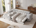 Coltar extensibil dreapta 3 locuri ELTAP, LT-03PEL, Felro, 285x181x93 cm, lemn/poliester, gri deschis