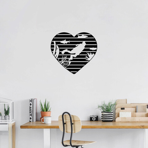 Decoratiune de perete, diver, metal, dimensiune: 78 x 70 cm, negru