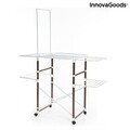 Uscator de haine pliabil pe roti, Flareck InnovaGoods, 161 x 205 x 87 cm, otel