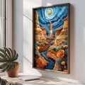 Tablou decorativ, TUN009-L, Lemn, Multicolor