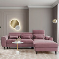 Coltar extensibil dreapta 4 locuri ELTAP, Foble, 267x196x100 cm, lemn/poliester, roz inchis