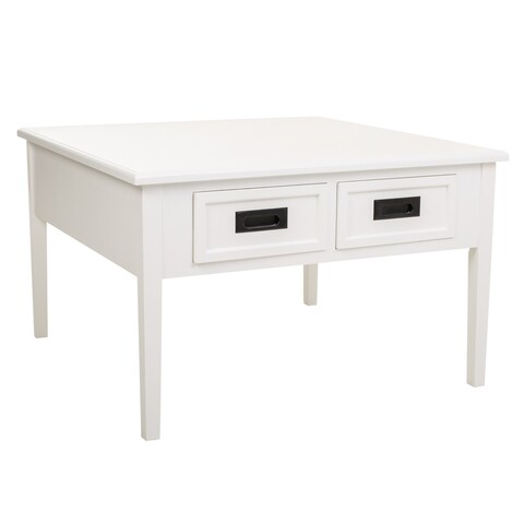 Masuta de cafea cu 4 sertare Creaciones Meng,  80x80x50 cm, lemn de brad/MDF