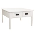 Masuta de cafea cu 4 sertare Creaciones Meng,  80x80x50 cm, lemn de brad/MDF