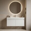 Dulap de baie cu chiuvetă, Hanah Home, Side 100 v3, Alb mat