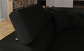 Coltar extensibil stanga 4 locuri, ELTAP, Anton, 272x203x85 cm, lemn/poliester, negru/negru