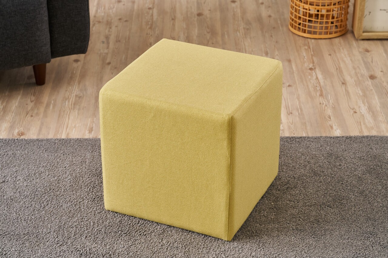 Taburet, Atelier del Sofa, 825BLC5108, Lemn, Galben - view 4