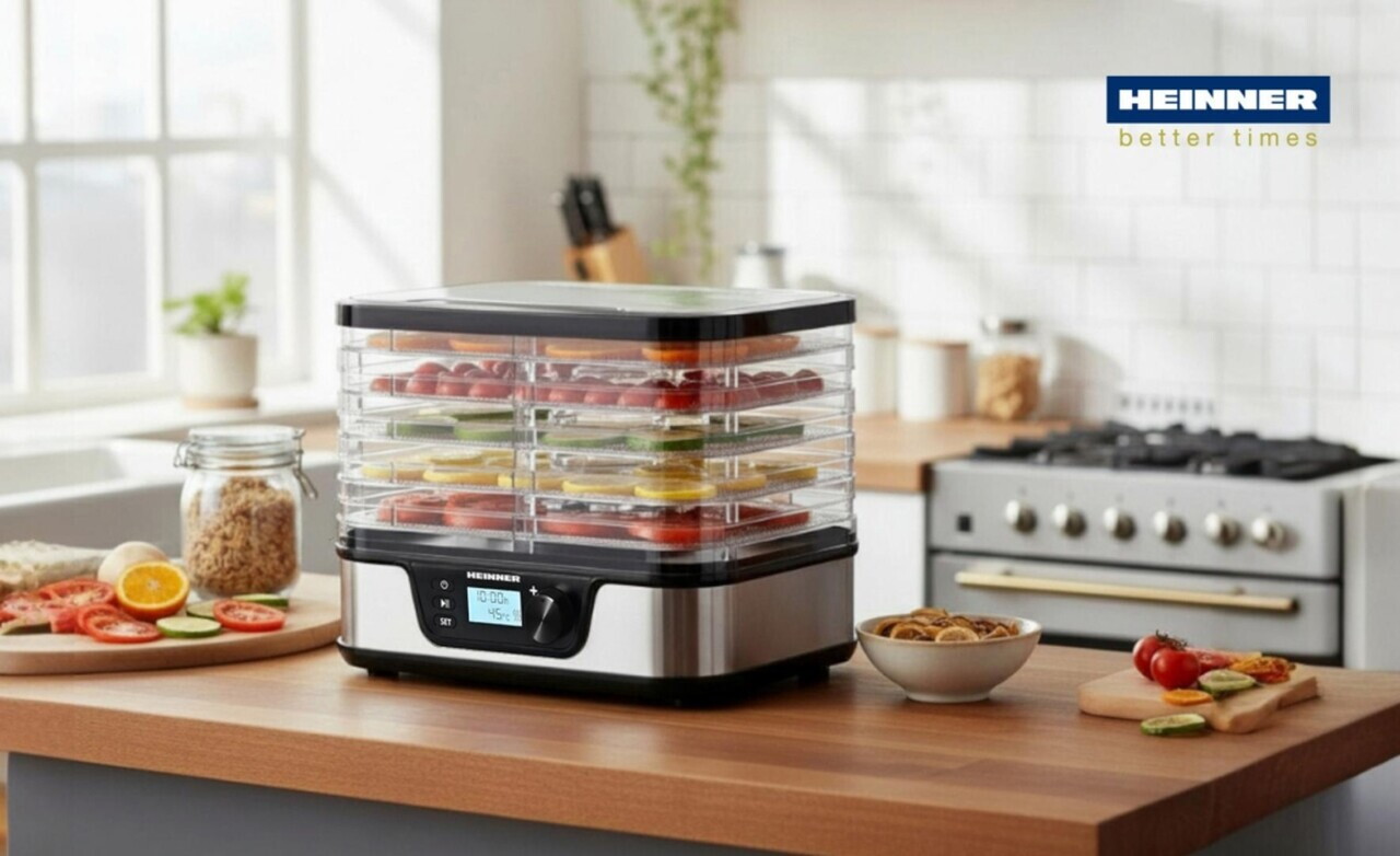 Deshidrator fructe si legume EliteDry, Heinner, 320-380W, argintiu/negru - view 5