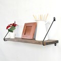 Raft de perete WR038, Evila Originals, 60x14x20 cm, lemn de molid, maro/negru