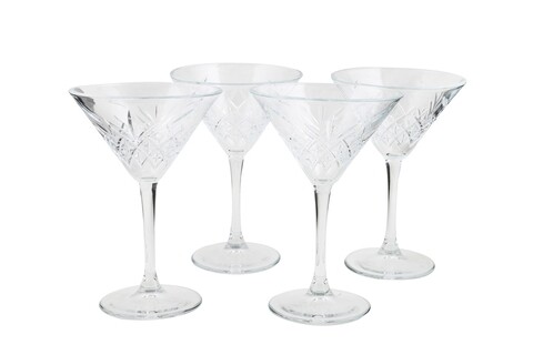 Set 4 pahare martini Fiorela, Pasabahce, 17.2 cm, sticla, transparent
