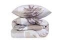 Lenjerie de pat pentru o persoana (FR), Leaf - Brown, Victoria, Bumbac Ranforce