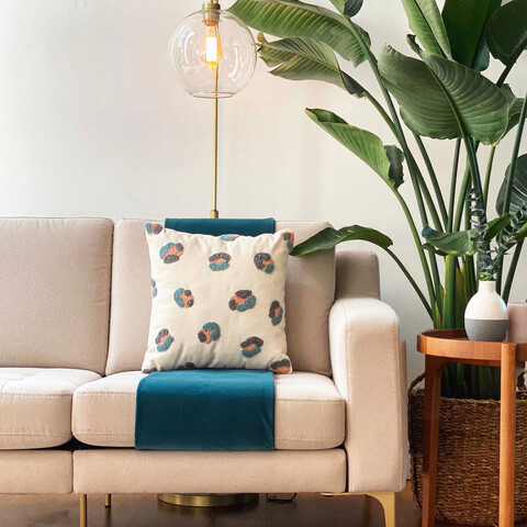 Husa de perna, leo, 43x43 cm, material: 20% in, 80% poliester, menta / pudra / roz / gri