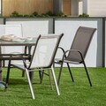 Scaun pentru gradina Nerea, 56 x 68 x 93 cm, otel/textil, maro