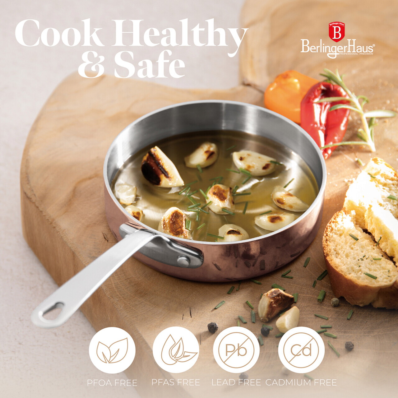 Tigaie Berlinger Haus, Copper Touch, 12 cm, inox, cupru - imagine 5