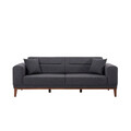Canapea extensibila cu 3 locuri, Unique Design, 867UNQ1364, Lemn de carpen, Antracit