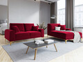 Canapea, Madara, Mazzini Sofas, 2 locuri, gold legs, 172x102x90 cm, catifea, rosu vin