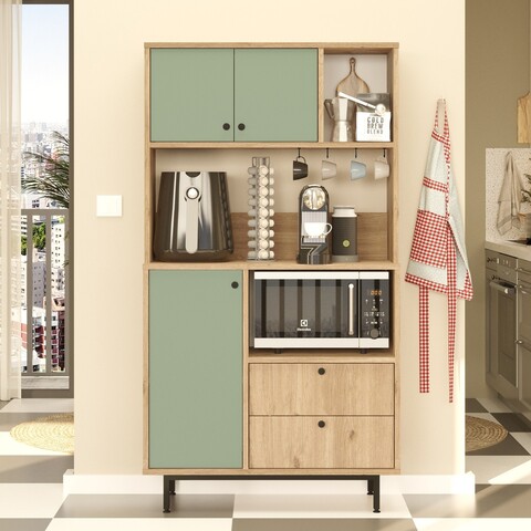 Dulap multifunctional, Locelso, RE3-SY, Stejar / Verde