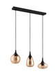 Lustra Lumina, TRIO, 60x6.5x150 cm, 40W, 3x E14, metal, negru mat