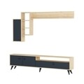 Comoda TV cu raft de perete Silver, Arnetti, 180 x 48.1 cm/175.4 x 86.5 cm, oak/antracit