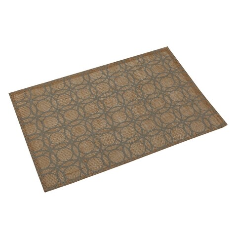 Suport pentru farfurie Grey Circles, Versa, 45 x 30 cm, ratan