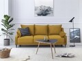 Canapea extensibila, Lilas, Mazzini Sofas, 3 locuri, cu lada de depozitare, 215x94x90 cm, catifea, galben