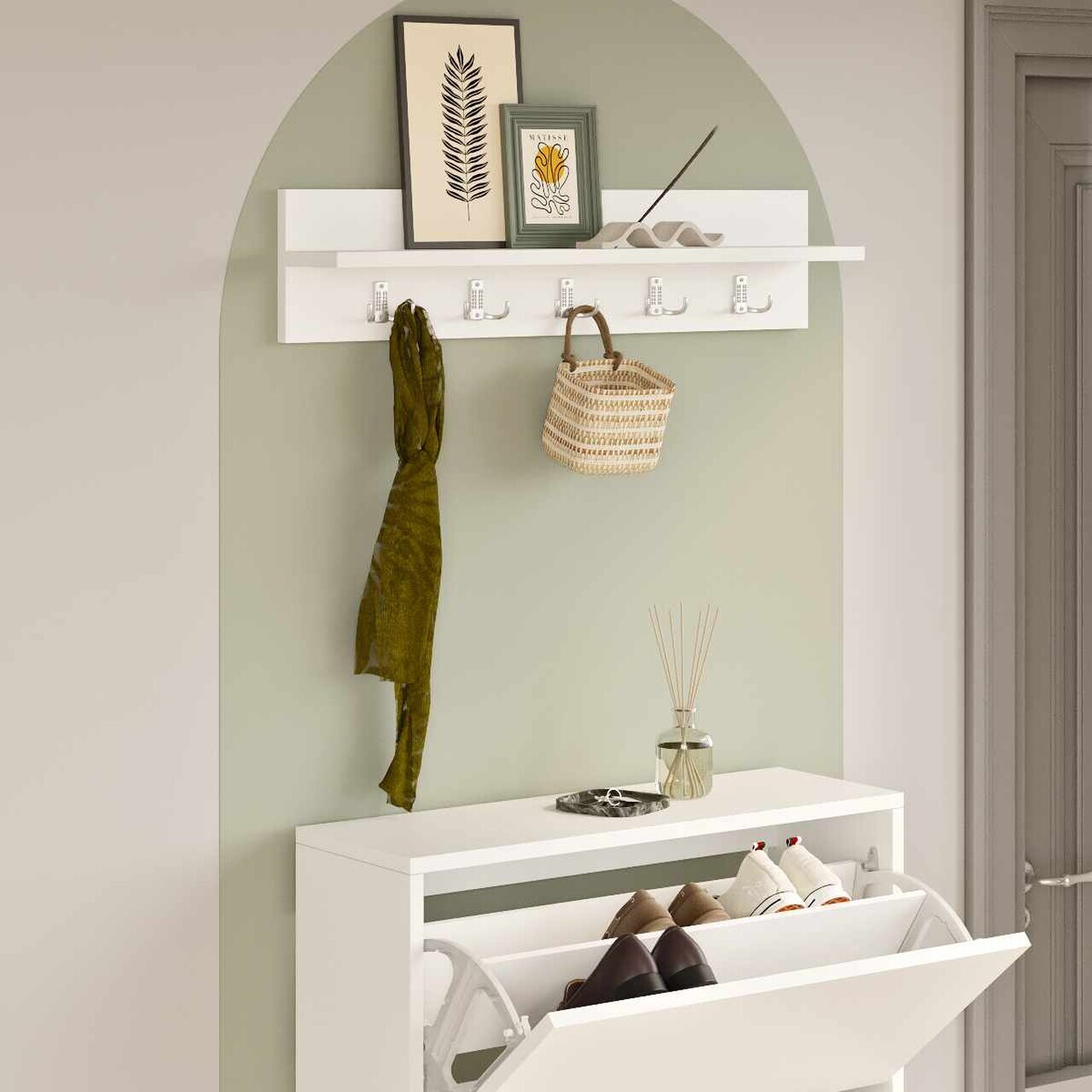 Umeras Hanah Home Leon 80x18x11 cm PAL Alb