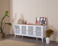 Consola, Wolina, Calvin, 80x180x41 cm, MDF , Alb / Stejar