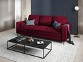 Canapea extensibila, Camellia, Mazzini Sofas, 3 locuri, cu lada de depozitare, 220x100x92 cm, catifea, rosu