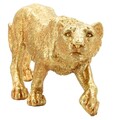 Figurina /sculptura decorativa Leopard Shant, Mauro Ferretti, 89x21x33 cm, polirasina, auriu