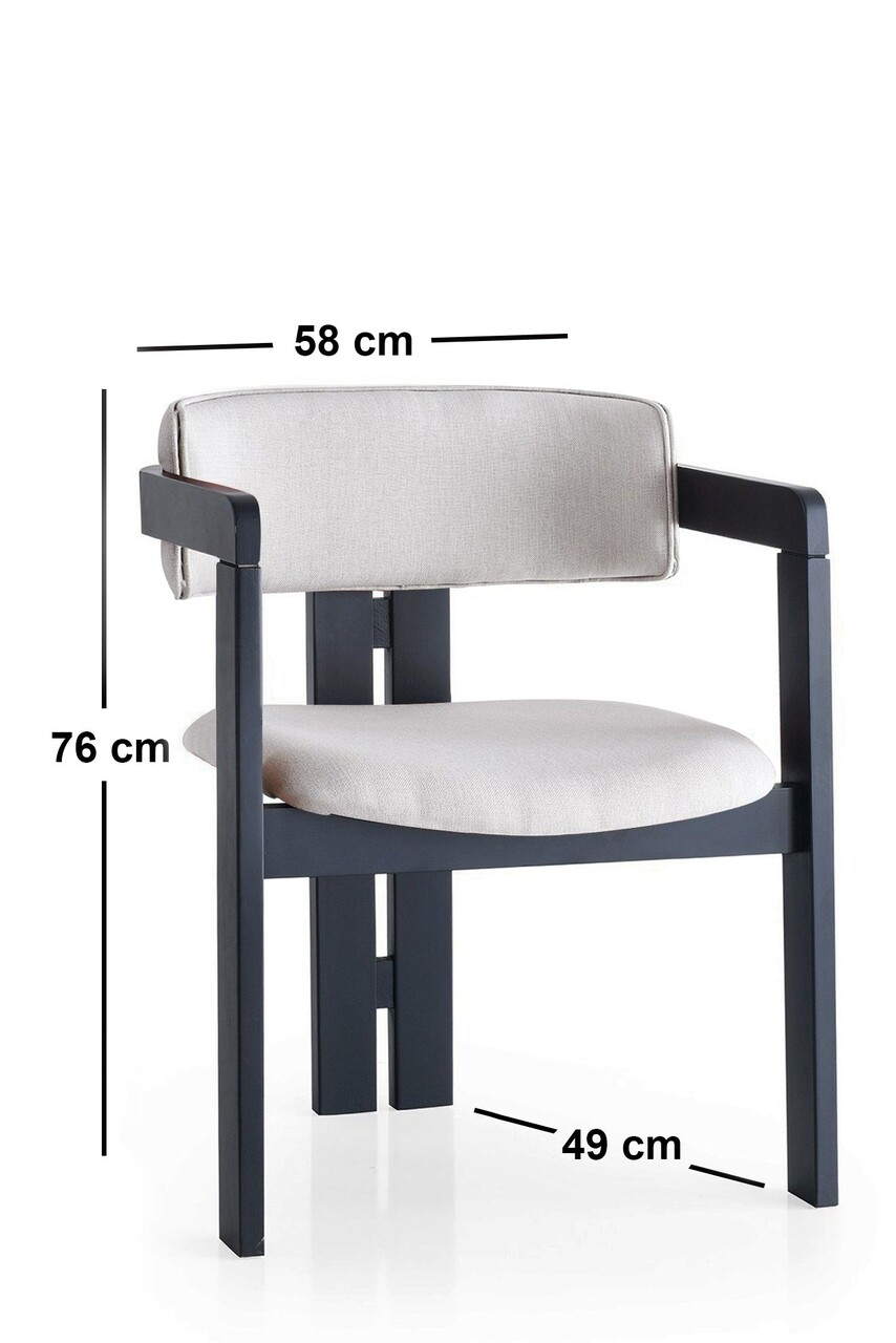 Scaun, Nmobb, CO-045, Cadru: 100% LEMN, Crem/Negru