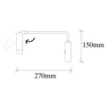 Aplica de perete, Ugur - 6041, Opviq, 10 x 27 x 15 cm, LED, 1W 2700 K, galben/negru