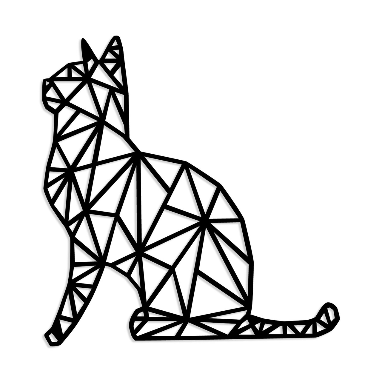 Decoratiune de perete, Kedi, Lemn, Dimensiune: 35 x 46 cm, Negru - 1 | YEO