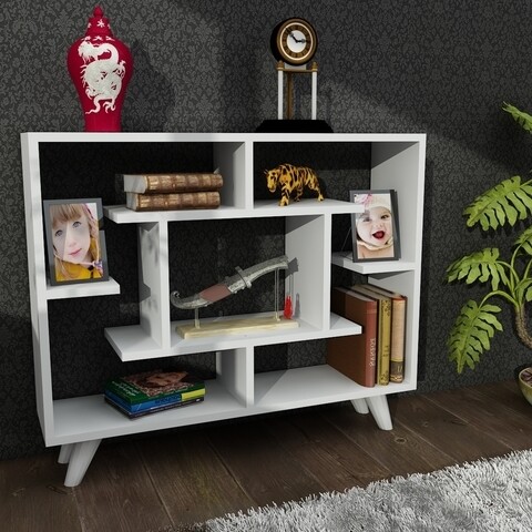 Biblioteca fondea, furny home, 90x22x76 cm, alb