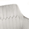 Scaun Etienne, Homla, 61x56x86 cm, metal/catifea din poliester, gri deschis