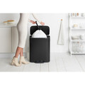 Cos de gunoi cu pedala, Brabantia, Bo Pedal, 60 L, 36.3x54.1x65.2 cm, otel, negru mat